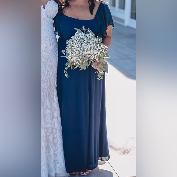 Show Me Your Mumu - Lauren Tie Maxi Dress in Rich Navy Crisp, Size L - Picture 5 of 14